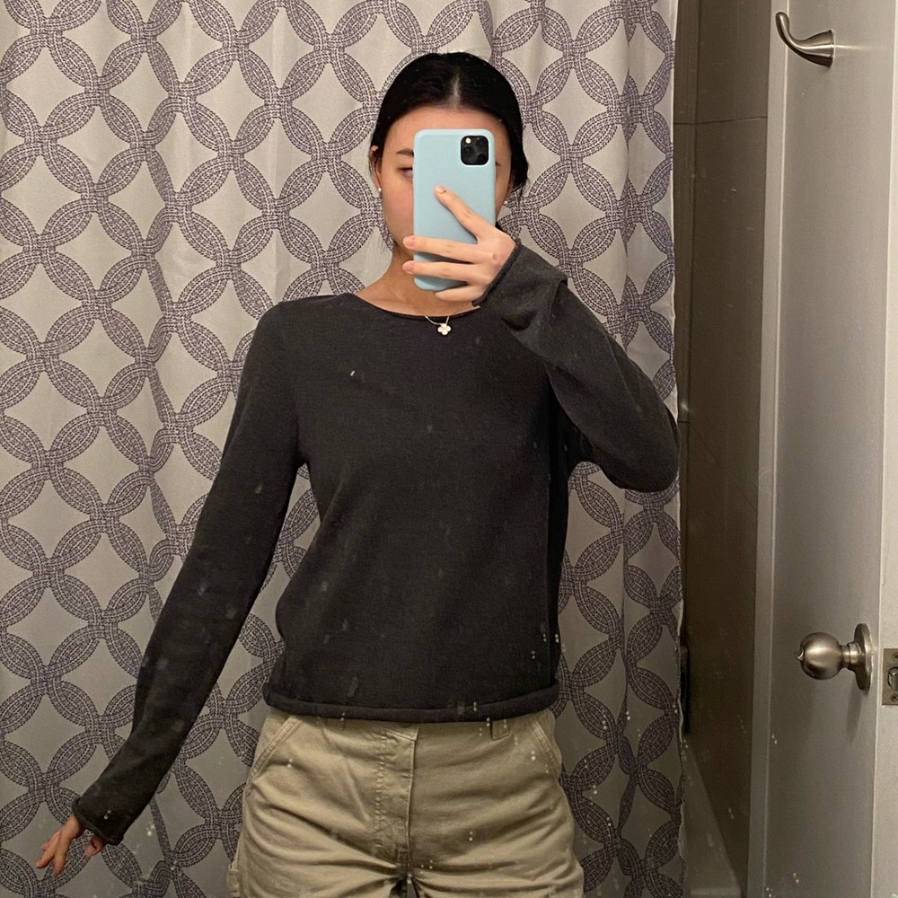 Stella cotton sweater in dark gray
